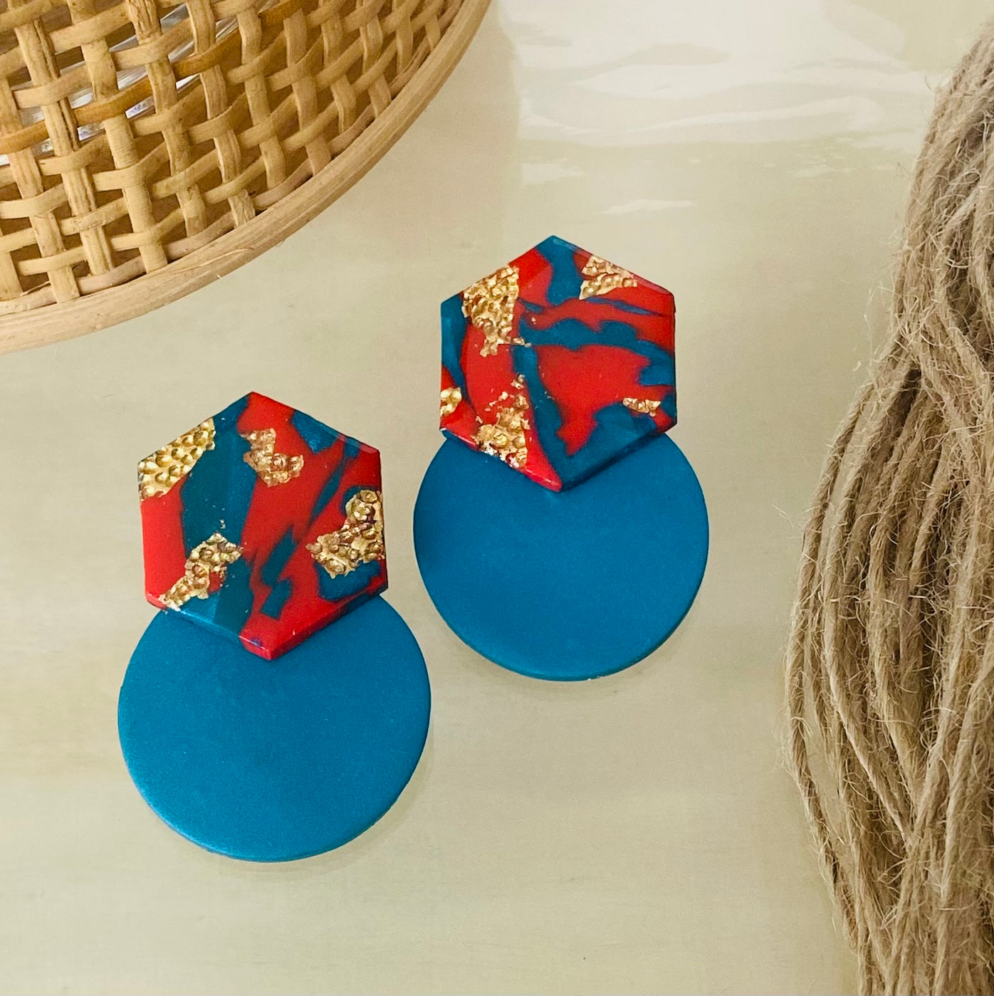 Red and Teal Studs