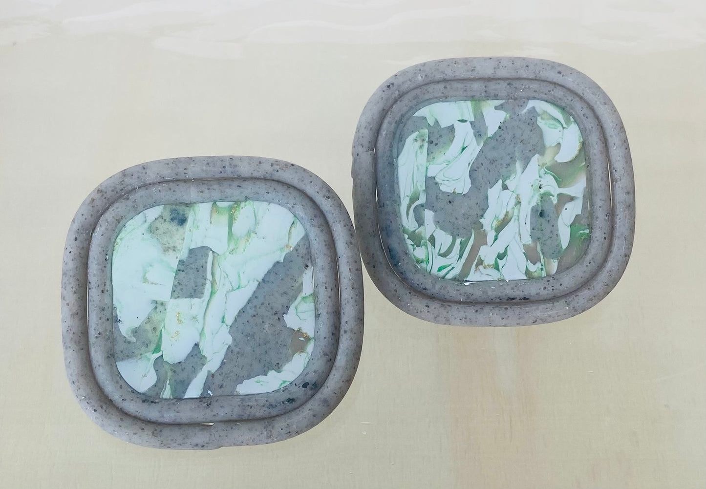 Lime and Grey Studs (Medium)