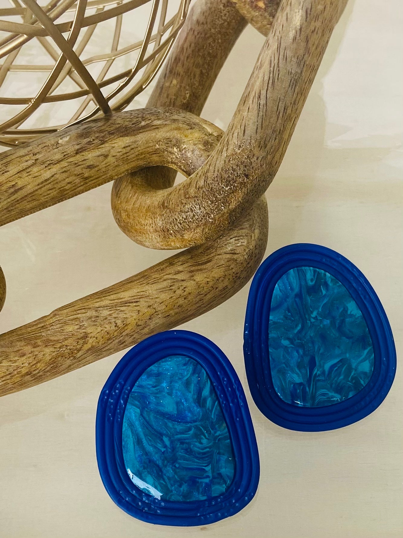 Oblong Studs (Royal/Teal)