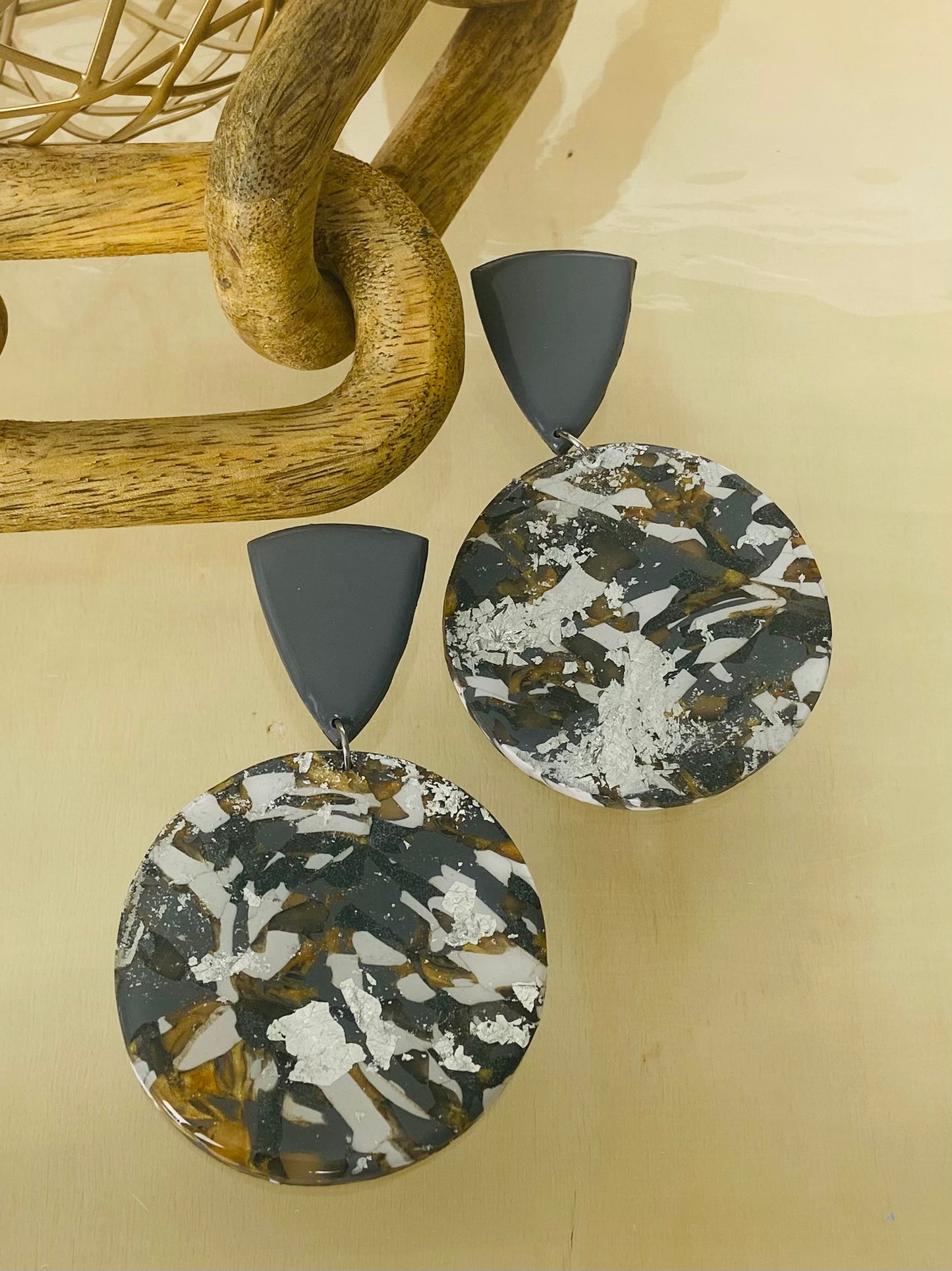 Grey, White Circle Drops