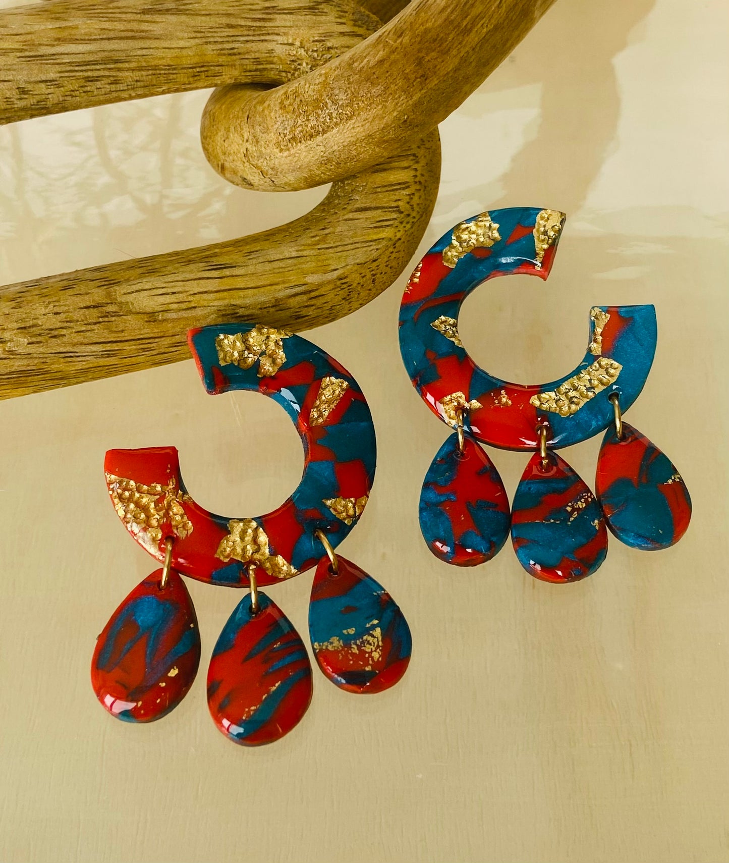 Red & Teal Mini Hoops