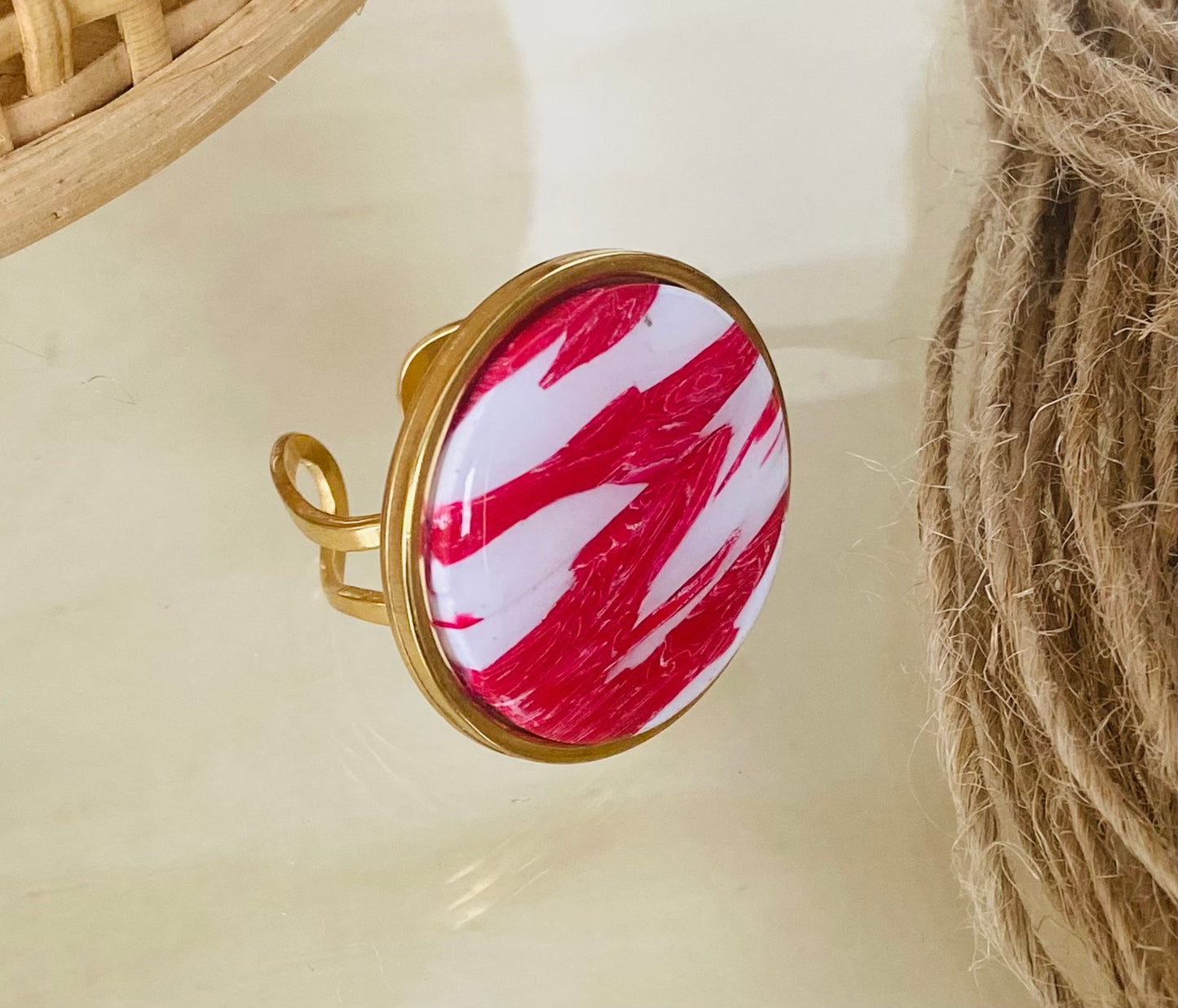 Red and White Ring